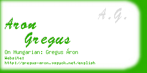aron gregus business card