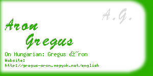 aron gregus business card